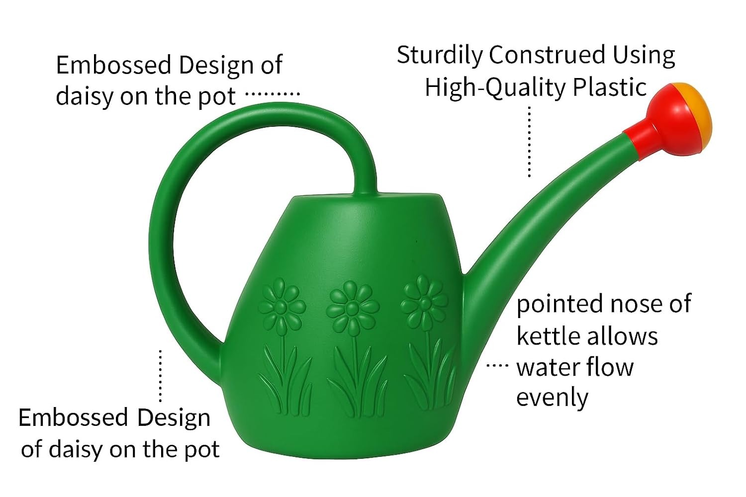 Ps Ricca  2 L Green Watering Can